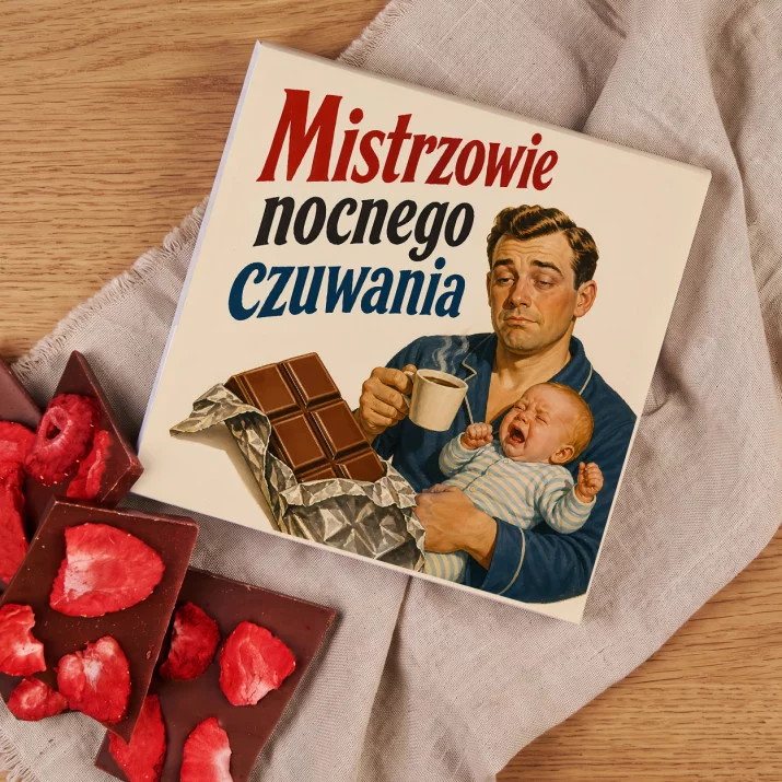 Czekolada Z Truskawkami Dla Świeżo Upieczonych Rodziców Prezent Dla Pary: Nocni Mistrzowie Czekolada Z Truskawkami Dla Świeżo Upieczonych Rodziców Prezent Dla Pary: Nocni Mistrzowie