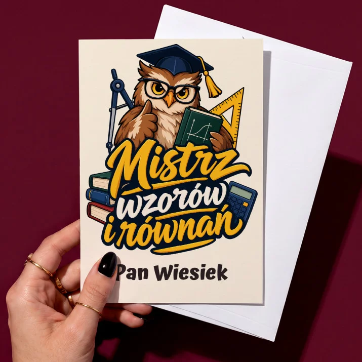 Kartka Personalizowana Dla Nauczyciela Matematyki Prezent Dla Mężczyzny: Mistrz Wzorów I Równań