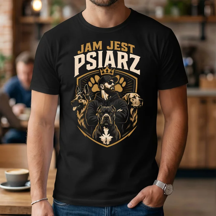 Koszulka Męska Dla Psiarza Prezent Dla Mężczyzny: Jam Jest Psiarzem