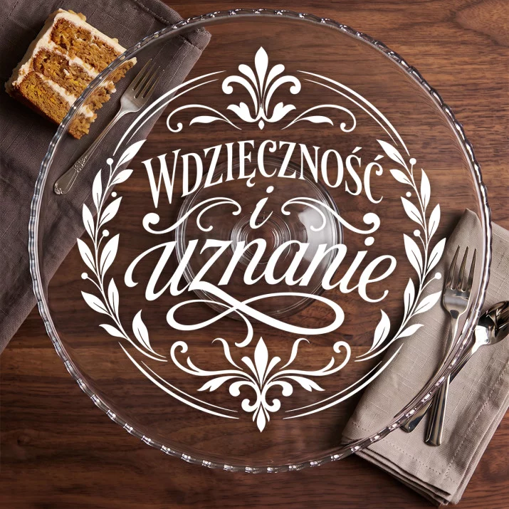 Patera Na Ciasto Na Zakończenie Roku Szkolnego Prezent Dla Kobiety: Emblemat Wdzięczności Patera Na Ciasto Na Zakończenie Roku Szkolnego Prezent Dla Kobiety: Emblemat Wdzięczności