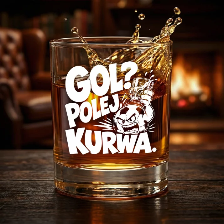 Szklanka Do Whisky Dla Kibica Piłki Nożnej Prezent Dla Mężczyzny: Gol? Polej, Kurwa. Szklanka Do Whisky Dla Kibica Piłki Nożnej Prezent Dla Mężczyzny: Gol? Polej, Kurwa.