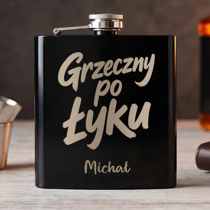 Piersiówka Z Grawerem Na Święta Prezent Dla Mężczyzny: Grzeczny Po Łyku