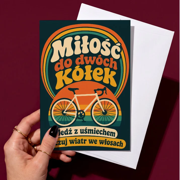 Kartka z Życzeniami Dla Rowerzysty Dla Mężczyzny: Rowerowa Retro Radość