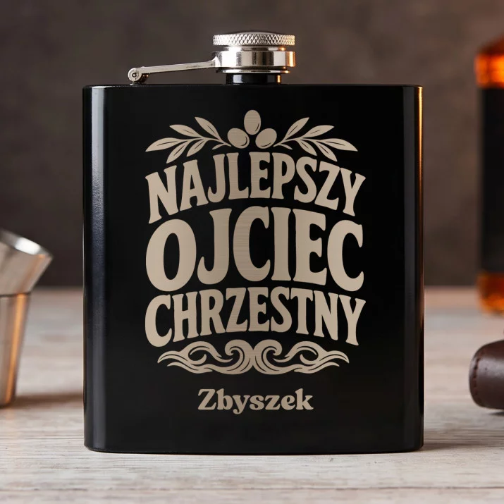 Piersiówka Z Grawerem Dla Ojca Chrzestnego Prezent Dla Mężczyzny: Najlepszy Ojciec Chrzestny Piersiówka Z Grawerem Dla Ojca Chrzestnego Prezent Dla Mężczyzny: Najlepszy Ojciec Chrzestny