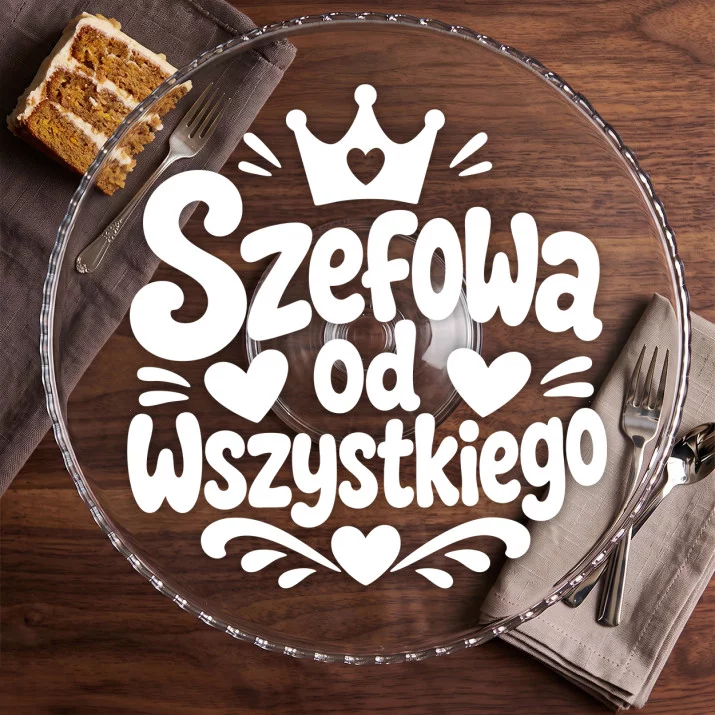 Patera Na Ciasto Dla Mamy Prezent Na Dzień Mamy Dla Kobiety: Słodka Szefowa Patera Na Ciasto Dla Mamy Prezent Na Dzień Mamy Dla Kobiety: Słodka Szefowa