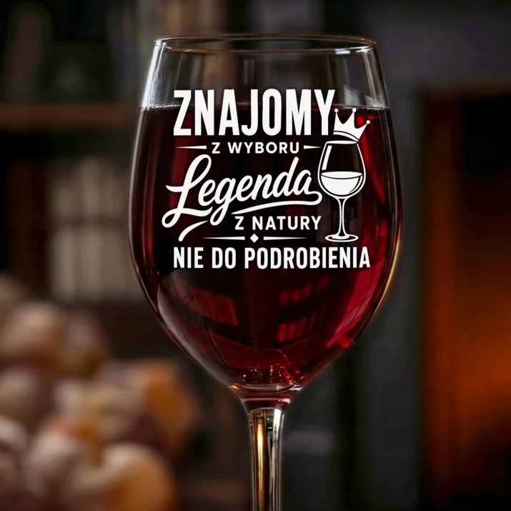Kieliszek Do Wina Dla Znajomego Prezent Dla Mężczyzny: Znajomy Legenda Grawer Kieliszek Do Wina Dla Znajomego Prezent Dla Mężczyzny: Znajomy Legenda Grawer