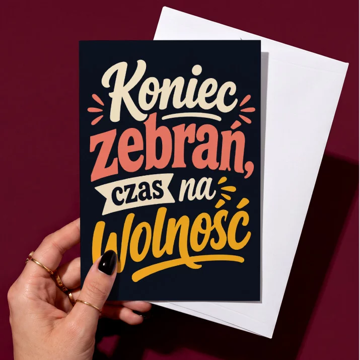 Kartka z Życzeniami Dla Koleżanki Odchodzącej Z Pracy Dla Kobiety: Wolność Po Pracy Kartka z Życzeniami Dla Koleżanki Odchodzącej Z Pracy Dla Kobiety: Wolność Po Pracy