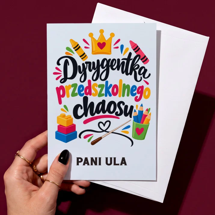 Kartka Personalizowana Dla Nauczyciela Przedszkola Prezent Dla Mężczyzny: Dyrygentka Przedszkolnego