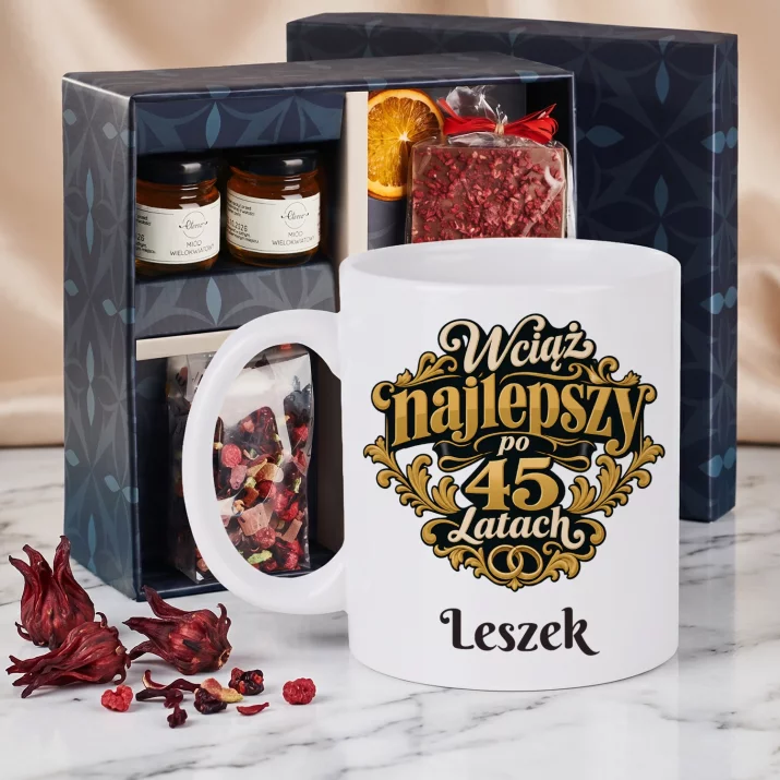 Zestaw Prezentowy z Kubkiem Na 45 Rocznicę Ślubu Na Walentynki Dla Mężczyzny: Wciąż Najlepszy Po 45