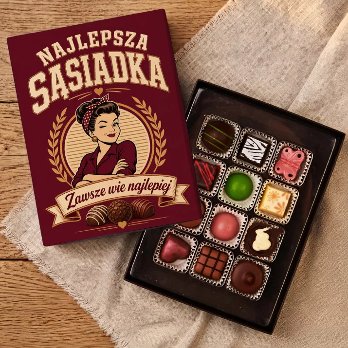 Czekoladki Dla Sąsiadki Prezent Dla Kobiety: Najlepsza Sąsiadka Retro Czekoladki Dla Sąsiadki Prezent Dla Kobiety: Najlepsza Sąsiadka Retro
