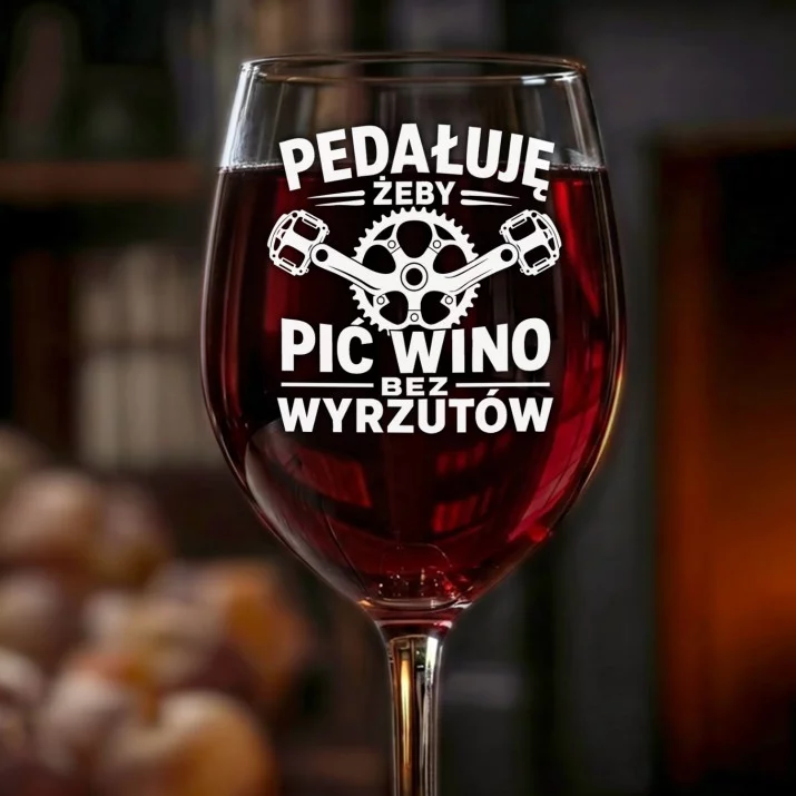 Kieliszek Do Wina Dla Rowerzysty Prezent Dla Mężczyzny: Pedałuję Dla Wina Kieliszek Do Wina Dla Rowerzysty Prezent Dla Mężczyzny: Pedałuję Dla Wina