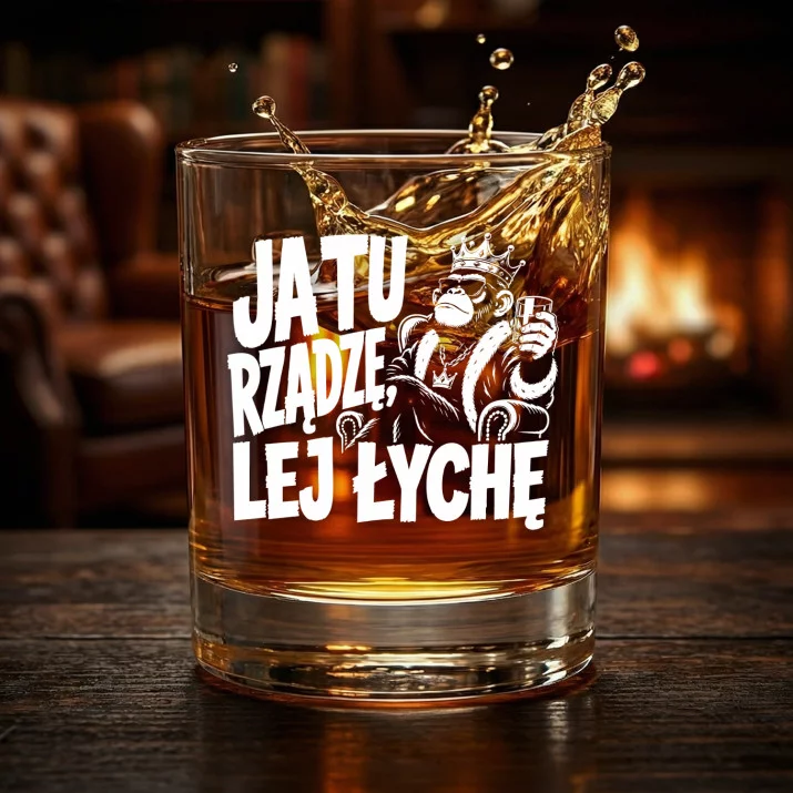 Szklanka Do Whisky Na Andrzejki Prezent Dla Mężczyzny: Ja Tu Rządzę, Lej Łychę