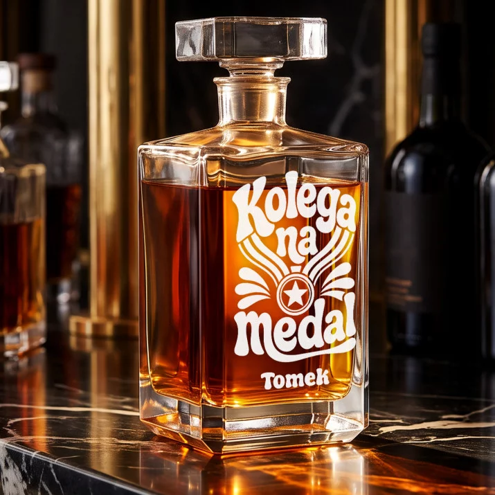Karafka Do Whisky z Grawerem Dla Kolegi Prezent Dla Mężczyzny: Kolega Na Medal