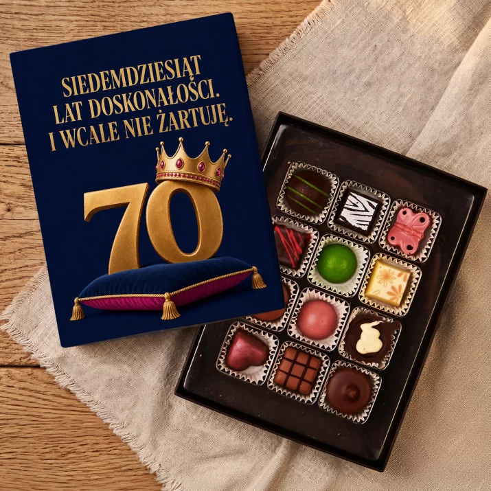 Czekoladki Na 70 Prezent Dla Kobiety: Królewskie 70 Urodziny Czekoladki Na 70 Prezent Dla Kobiety: Królewskie 70 Urodziny