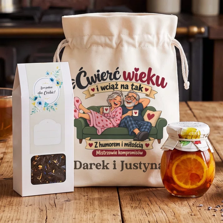 Zestaw Prezentowy z Herbatą Na 25 Rocznicę Ślubu Prezent Dla Pary: Ćwierć Wieku I Wciąż Na