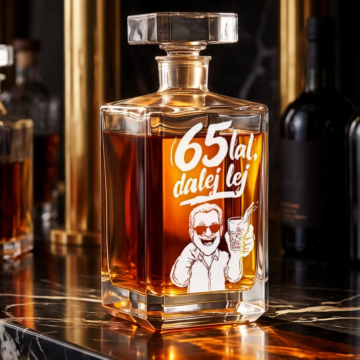 Karafka Do Whisky z Grawerem Na 65 Urodziny Prezent: 65 Lat, Dalej Lej Karafka Do Whisky z Grawerem Na 65 Urodziny Prezent: 65 Lat, Dalej Lej