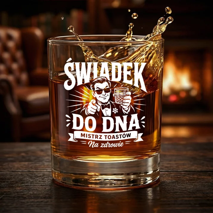 Szklanka Do Whisky Dla Świadka Prezent Dla Mężczyzny: Świadek Do Dna