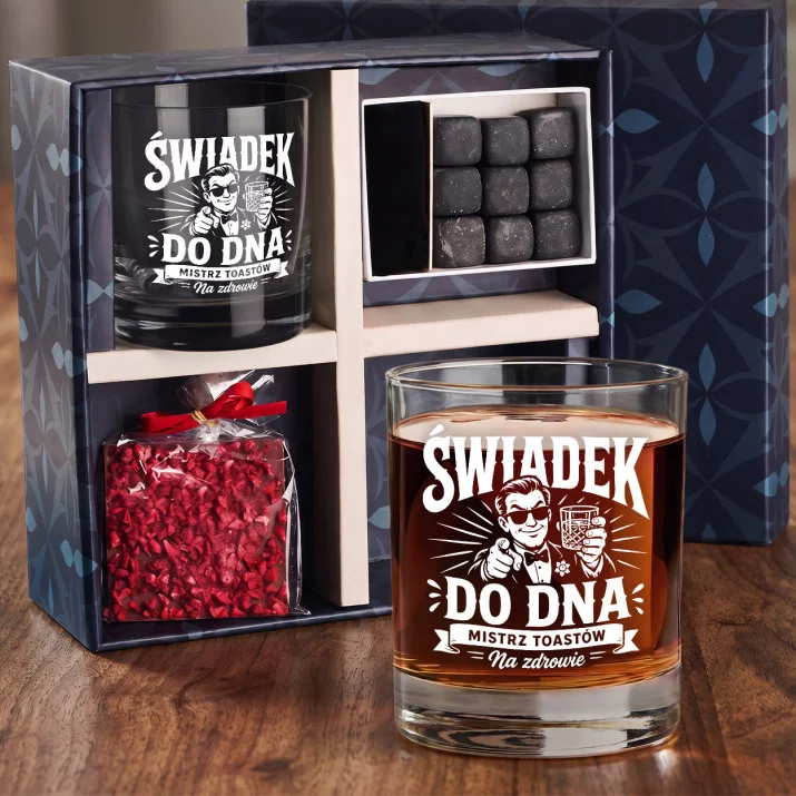 Zestaw Prezentowy Whisky Dla Świadka Dla Mężczyzny: Świadek Do Dna Zestaw Prezentowy Whisky Dla Świadka Dla Mężczyzny: Świadek Do Dna