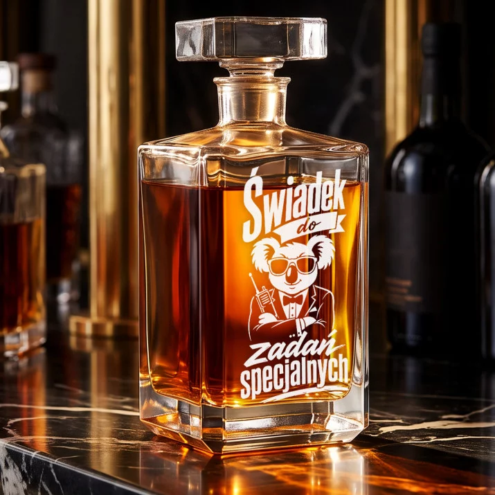 Karafka Do Whisky z Grawerem Dla Świadka Prezent: Zabawny Świadek Karafka Do Whisky z Grawerem Dla Świadka Prezent: Zabawny Świadek