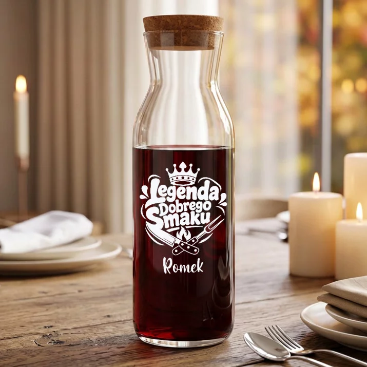 Karafka Do Wina Personalizowana Na Urodziny Prezent Dla Mężczyzny: Legenda Dobrego Smaku Karafka Do Wina Personalizowana Na Urodziny Prezent Dla Mężczyzny: Legenda Dobrego Smaku