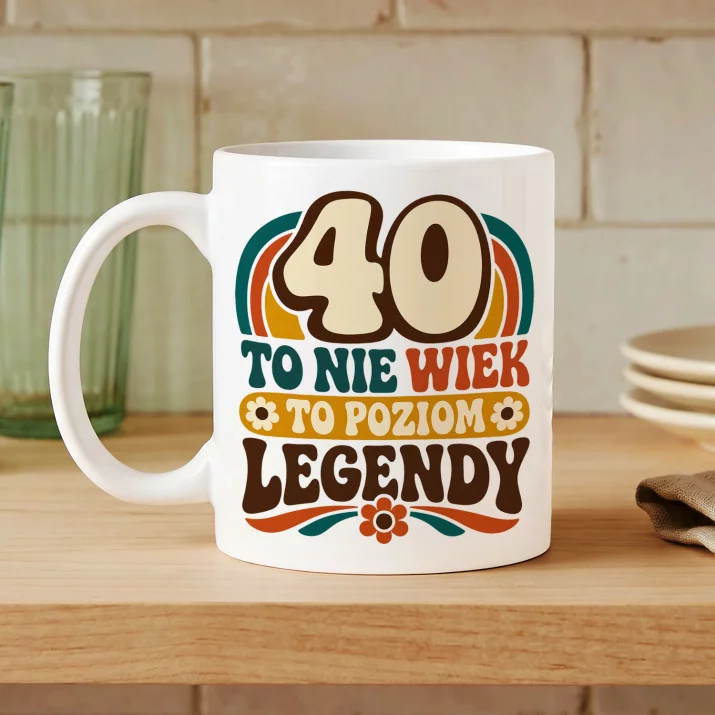 Kubek Z Nadrukiem Dla 40 Latka Prezent Na 40 Urodziny Dla Mężczyzny: 40 To Poziom Legendy Retro Kubek Z Nadrukiem Dla 40 Latka Prezent Na 40 Urodziny Dla Mężczyzny: 40 To Poziom Legendy Retro