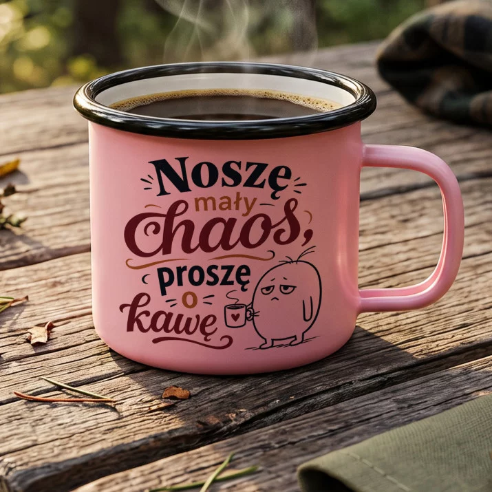 Kubek Emaliowany Dla Kobiety W Ciąży Prezent Na Dzień Mamy Dla Kobiety: Ironiczny Ciążowy Doodle