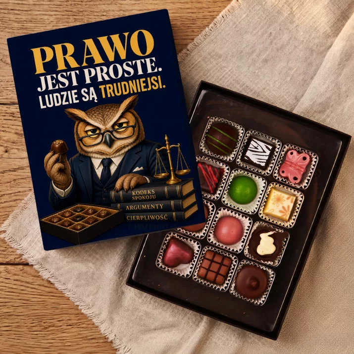 Czekoladki Dla Prawnika Prezent Dla Mężczyzny: Prawnicza Sowa Z Praliną