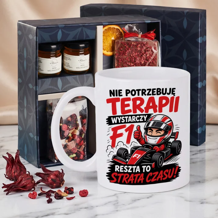 Zestaw Prezenowy Z Kubkiem Dla Fana F1: F1 Zamiast Terapii Zestaw Prezenowy Z Kubkiem Dla Fana F1: F1 Zamiast Terapii