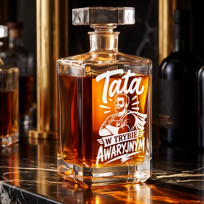 Karafka Do Whisky z Grawerem Na Narodziny Dziecka Prezent: Tryb Awaryjny Taty