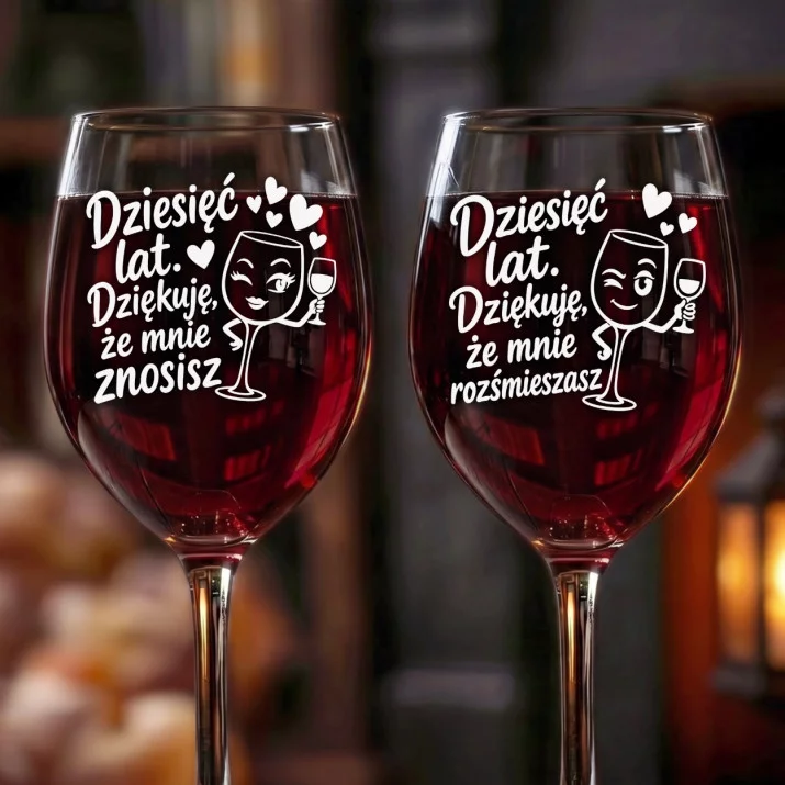 Dwa Kieliszki Do Wina Na 10 Rocznicę Ślubu Prezent Dla Pary: Dekada Miłości Duo Dwa Kieliszki Do Wina Na 10 Rocznicę Ślubu Prezent Dla Pary: Dekada Miłości Duo