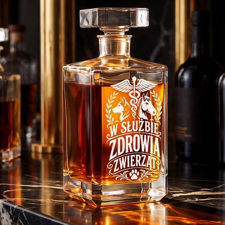 Karafka Do Whisky z Grawerem Dla Weterynarza Prezent: W Służbie Zdrowia Zwierząt Karafka Do Whisky z Grawerem Dla Weterynarza Prezent: W Służbie Zdrowia Zwierząt