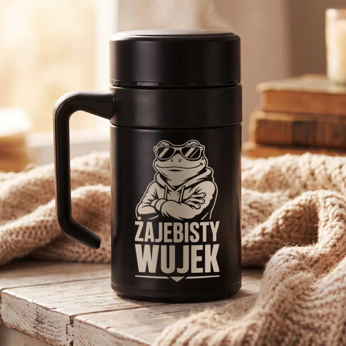 Kubek Termiczny Z Grawerem Dla Wujka Prezent Dla Mężczyzny: Żajebisty Wujek