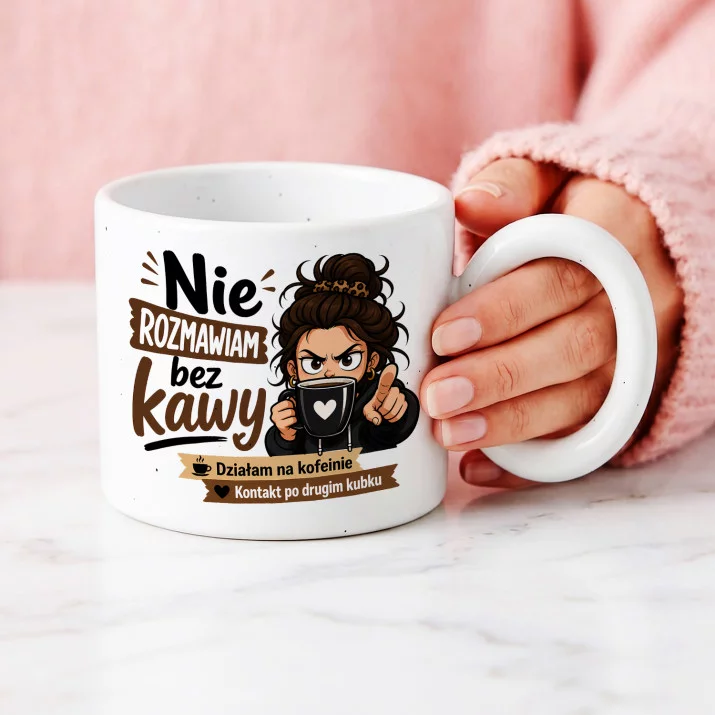 Kubek Z Okrągłym Uchem Na Święta Prezent Dla Kobiety: Kawowy Humor Poranny Kubek Z Okrągłym Uchem Na Święta Prezent Dla Kobiety: Kawowy Humor Poranny