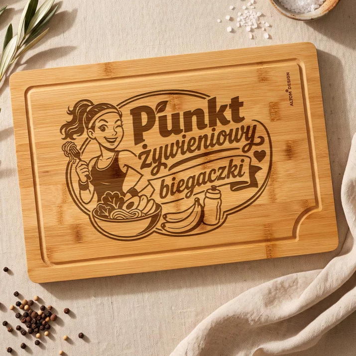 Deska Do Krojenia Dla Biegaczki Prezent Dla Kobiety: Bufet Maratoński Deska Do Krojenia Dla Biegaczki Prezent Dla Kobiety: Bufet Maratoński