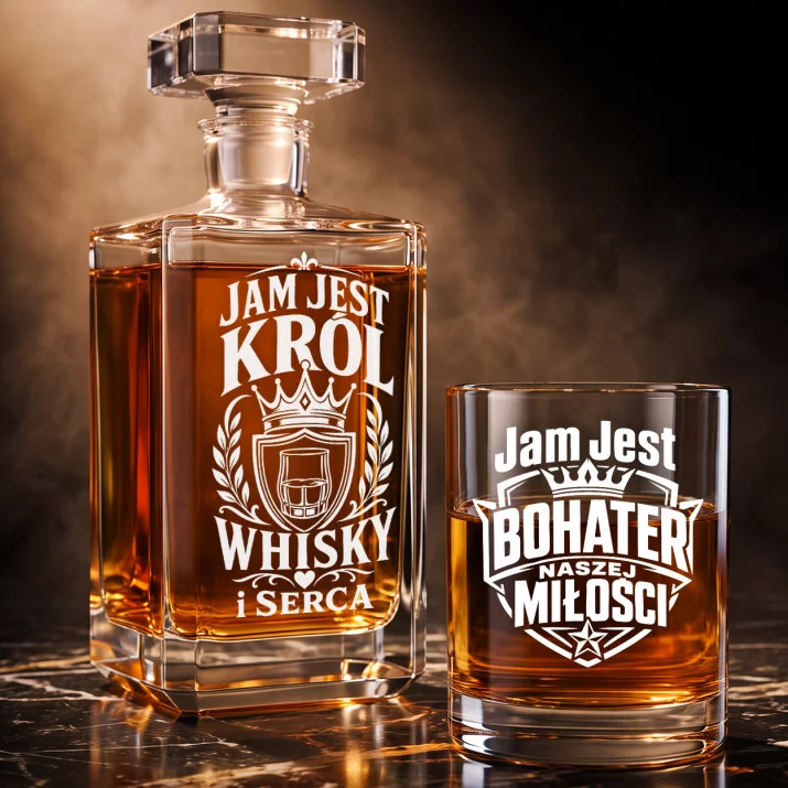 Zestaw Do Whisky Na Pierwszą Rocznicę Związku Prezent Na Walentynki Dla Mężczyzny: Jam Jest Król Whisky I Serca