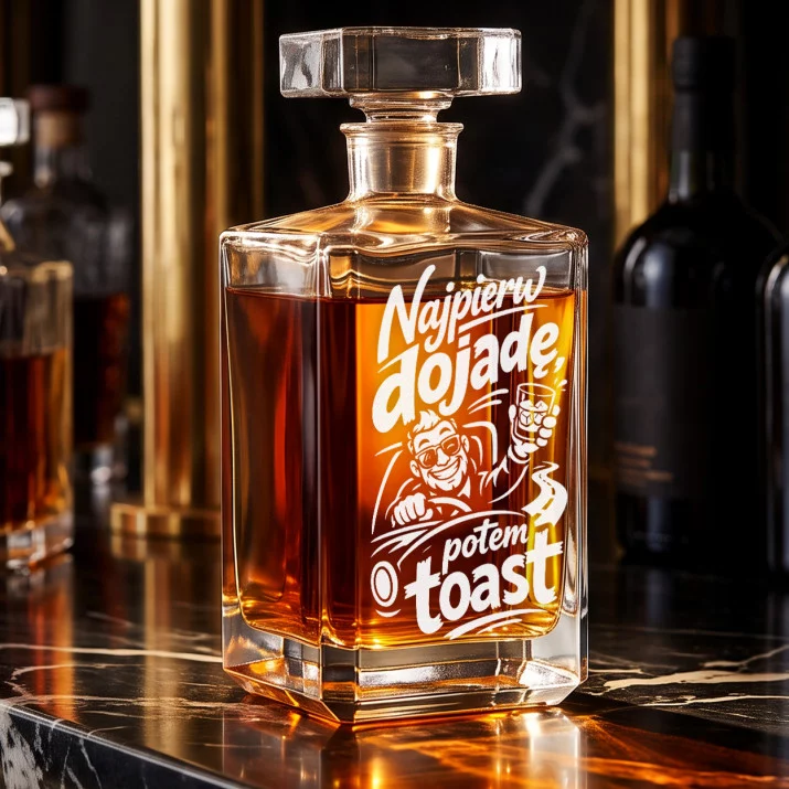 Karafka Do Whisky z Grawerem Dla Kierowcy Prezent: Droga I Toast
