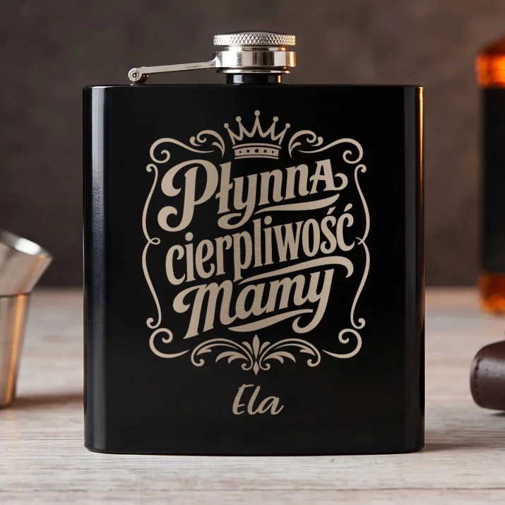 Piersiówka Z Grawerem Na Dzień Mamy Prezent Dla Mamy Kobiety: Płynna Cierpliwość Mamy Piersiówka Z Grawerem Na Dzień Mamy Prezent Dla Mamy Kobiety: Płynna Cierpliwość Mamy