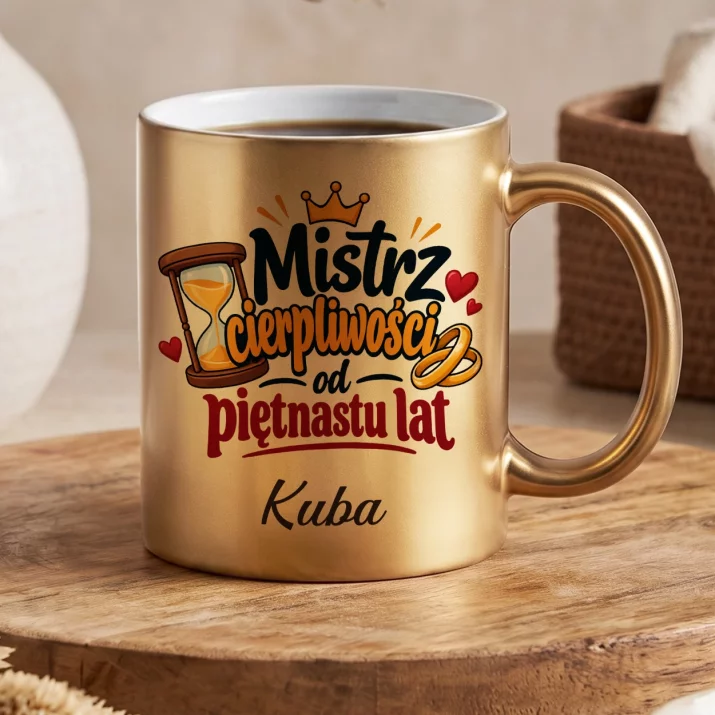 Złoty Kubek Na 15 Rocznicę Ślubu Prezent Dla Mężczyzny: Mistrz Cierpliwości Od