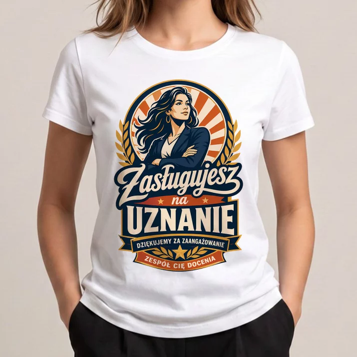 Koszulka Damska Biała Dla Pracownicy Prezent Dla Kobiety: Eleganckie Uznanie
