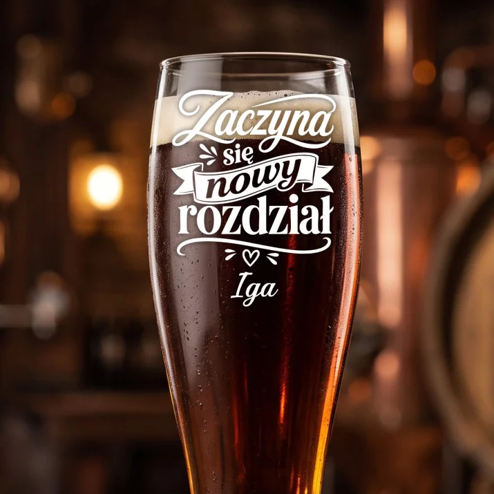Szklanka Do Piwa Na Panieński Prezent Dla Kobiety: Zaczyna Się Nowy Rozdział Szklanka Do Piwa Na Panieński Prezent Dla Kobiety: Zaczyna Się Nowy Rozdział