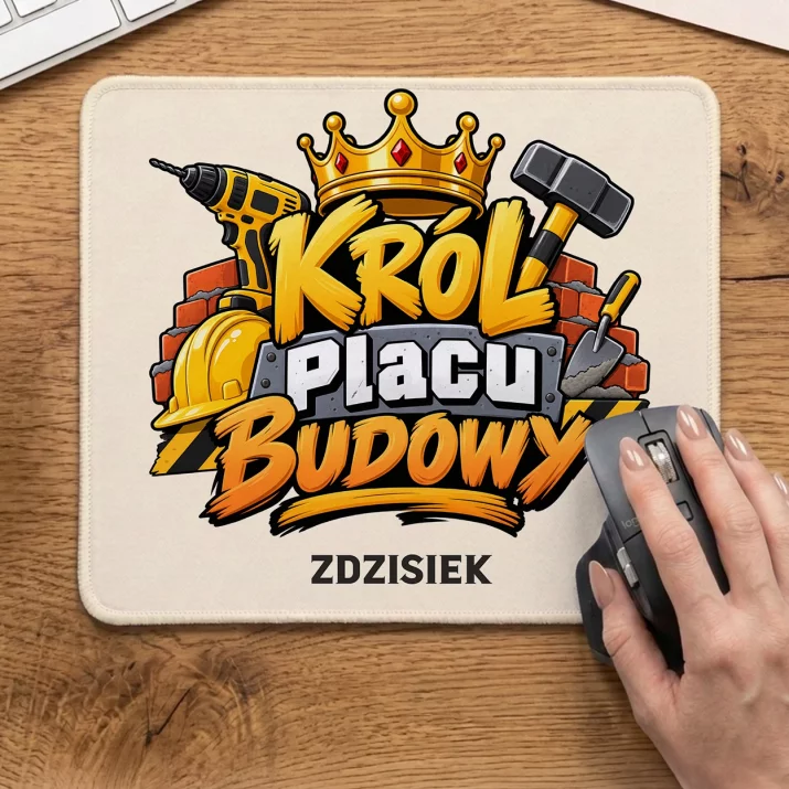 Podkładka Pod Myszkę Dla Budowlańca Prezent Dla Mężczyzny: Król Placu Budowy Podkładka Pod Myszkę Dla Budowlańca Prezent Dla Mężczyzny: Król Placu Budowy