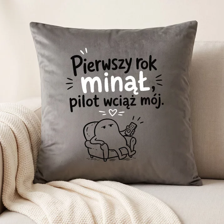 Poduszka Dekoracyjna Na Pierwszą Rocznicę Ślubu Prezent Na Walentynki Dla Mężczyzny: Pierwszy Rok Minął,