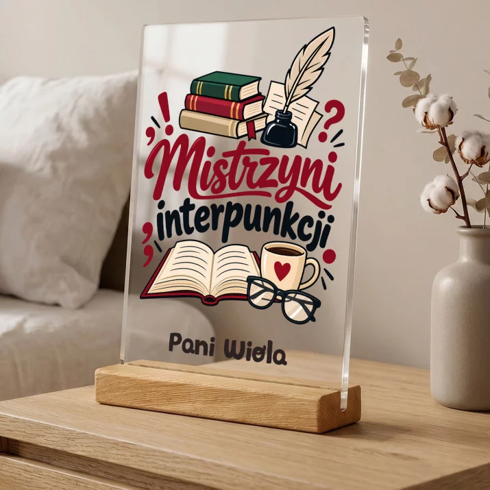 Druk Na Szkle Dla Nauczycielki Polskiego Prezent Na Dzień Nauczyciela Dla Kobiety: Mistrzyni Interpunkcji Druk Na Szkle Dla Nauczycielki Polskiego Prezent Na Dzień Nauczyciela Dla Kobiety: Mistrzyni Interpunkcji