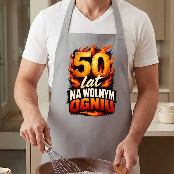 Fartuch Na 50 Urodziny Prezent Dla Mężczyzny: 50 Lat Na Wolnym Ogniu
