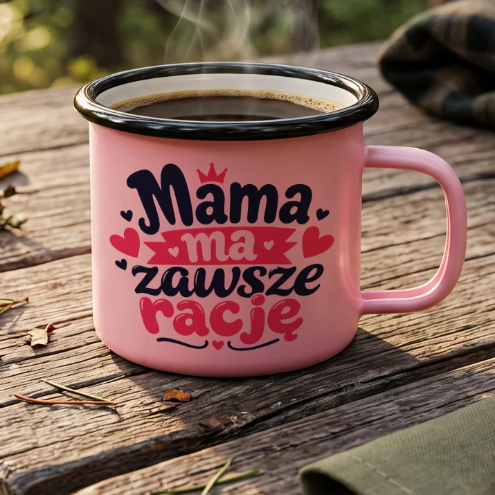 Kubek Emaliowany Na Dzień Mamy Prezent Dla Mamy Kobiety: Mama Z Humorem Kubek Emaliowany Na Dzień Mamy Prezent Dla Mamy Kobiety: Mama Z Humorem