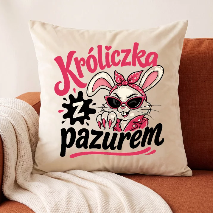 Poduszka Dekoracyjna Na Wielkanoc Prezent Dla Kobiety: Zabawna Króliczka Poduszka Dekoracyjna Na Wielkanoc Prezent Dla Kobiety: Zabawna Króliczka