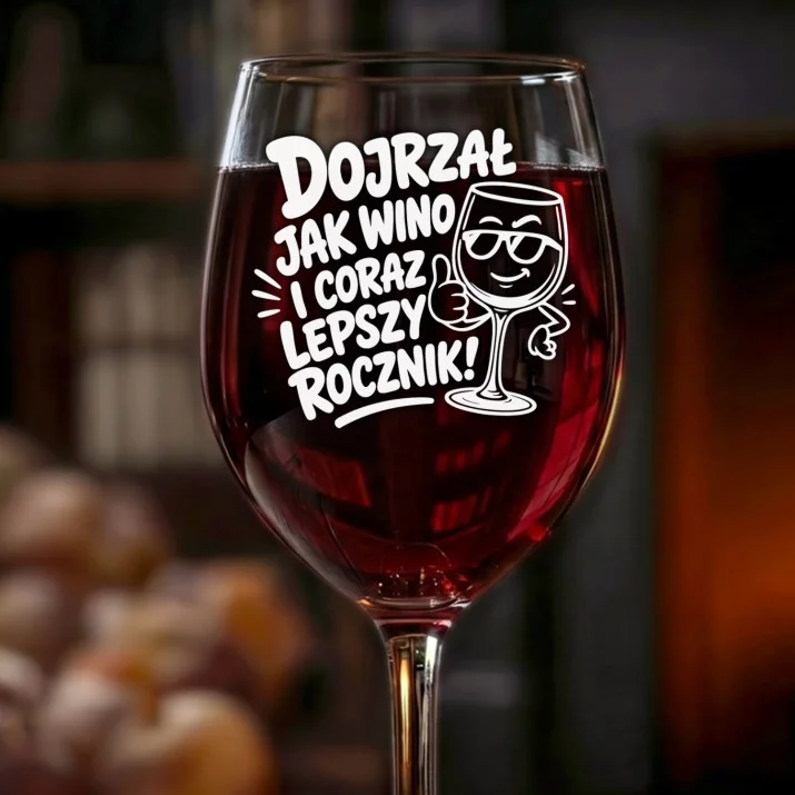 Kieliszek Do Wina Na Urodziny Prezent Dla Mężczyzny: Dojrzał Jak Wino Kieliszek Do Wina Na Urodziny Prezent Dla Mężczyzny: Dojrzał Jak Wino