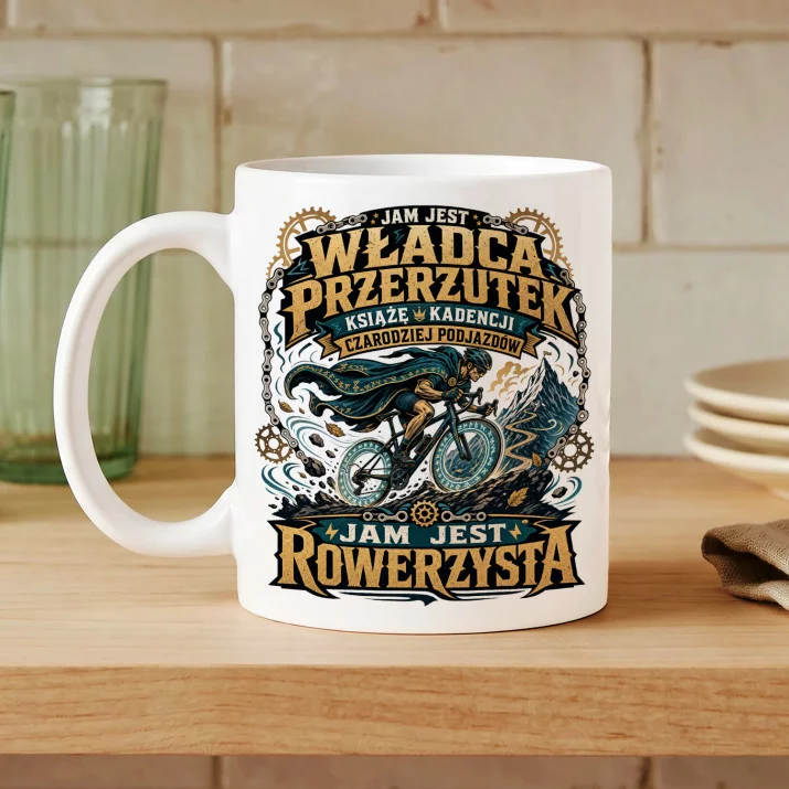 Kubek Z Nadrukiem Dla Rowerzysty Prezent Dla Mężczyzny: Król Przerzutek I Kubek Z Nadrukiem Dla Rowerzysty Prezent Dla Mężczyzny: Król Przerzutek I