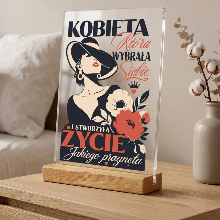 Druk Na Szkle Dla Kobiety Prezent Dla Kobiety: Kobieta Wybrała Siebie Druk Na Szkle Dla Kobiety Prezent Dla Kobiety: Kobieta Wybrała Siebie