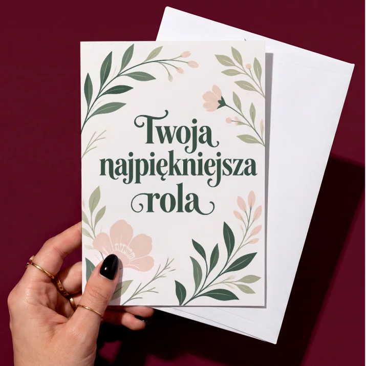 Kartka z Życzeniami Na Narodziny Dziecka Dla Kobiety: Delikatna Botaniczna